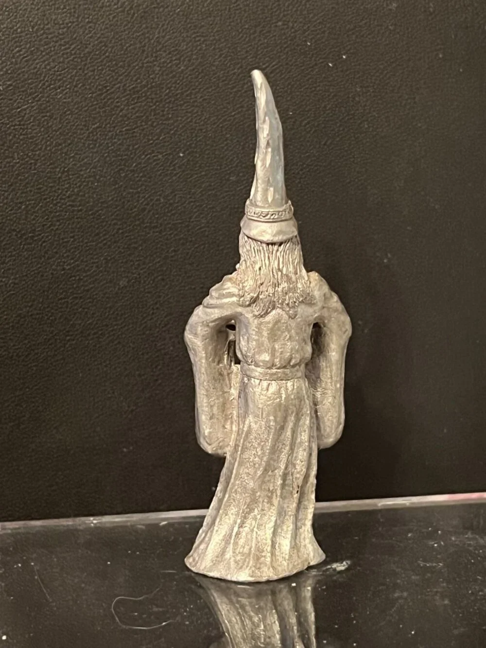 RARE Vintage Spoontiques Pewter Wizard Figurine w/Crystal Ball & Accents HMR1521